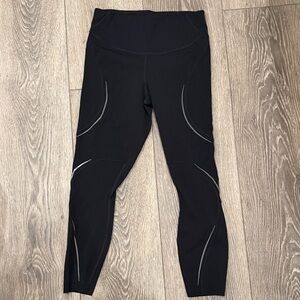 Lululemon Black Athletic Leggings with Reflective Accents